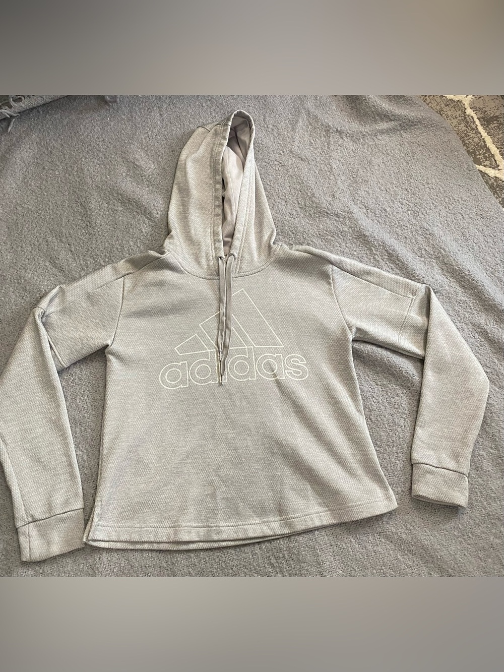 adidas Light Gray Outline Logo Pullover Hoodie